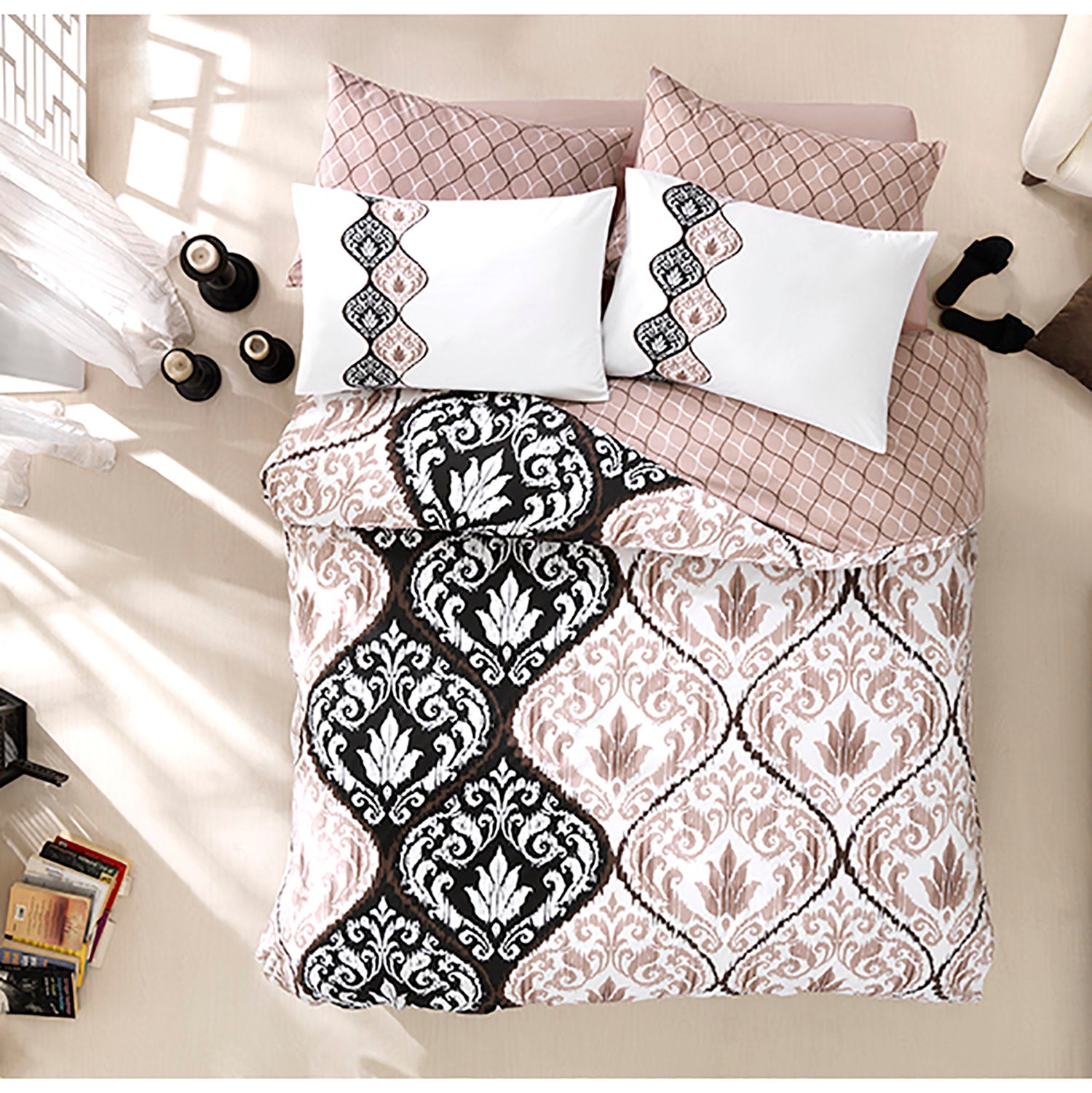 damask quilt cover set