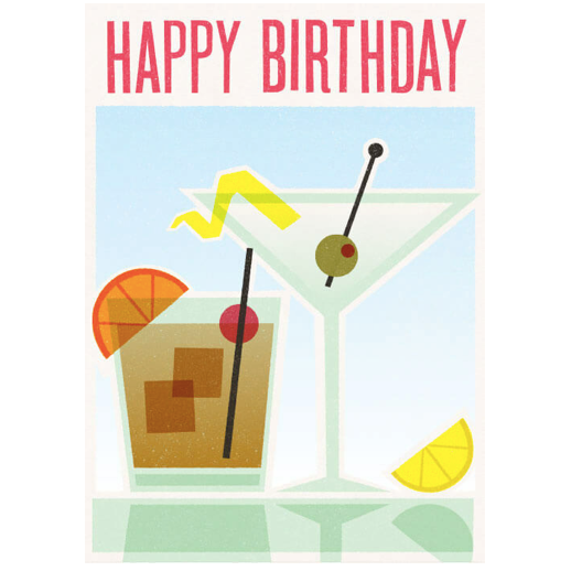 Happy Birthday Cocktail Hour Greeting Card The Longship