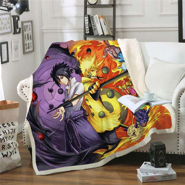 Just Funky Naruto With Kanji Symbols Large Anime Fleece Throw Blanket | 60  X 45 Inches : Target