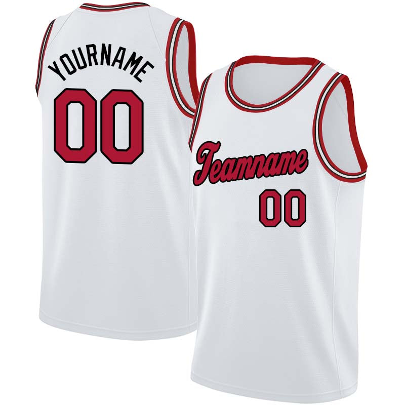 Custom Authentic Basketball Jersey White-Red-Black – Vients
