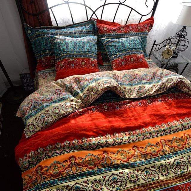 Bohemian Colorful Duvet Cover And Pillowcases Boho Chic Decoration