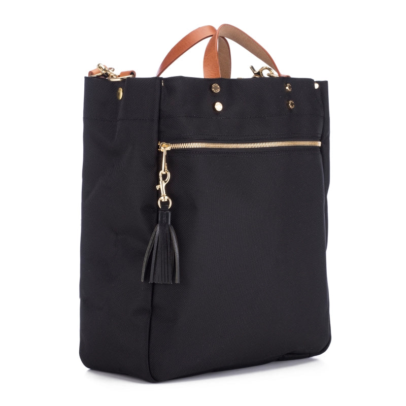 Parker Nylon Tote with Leather Accents Black