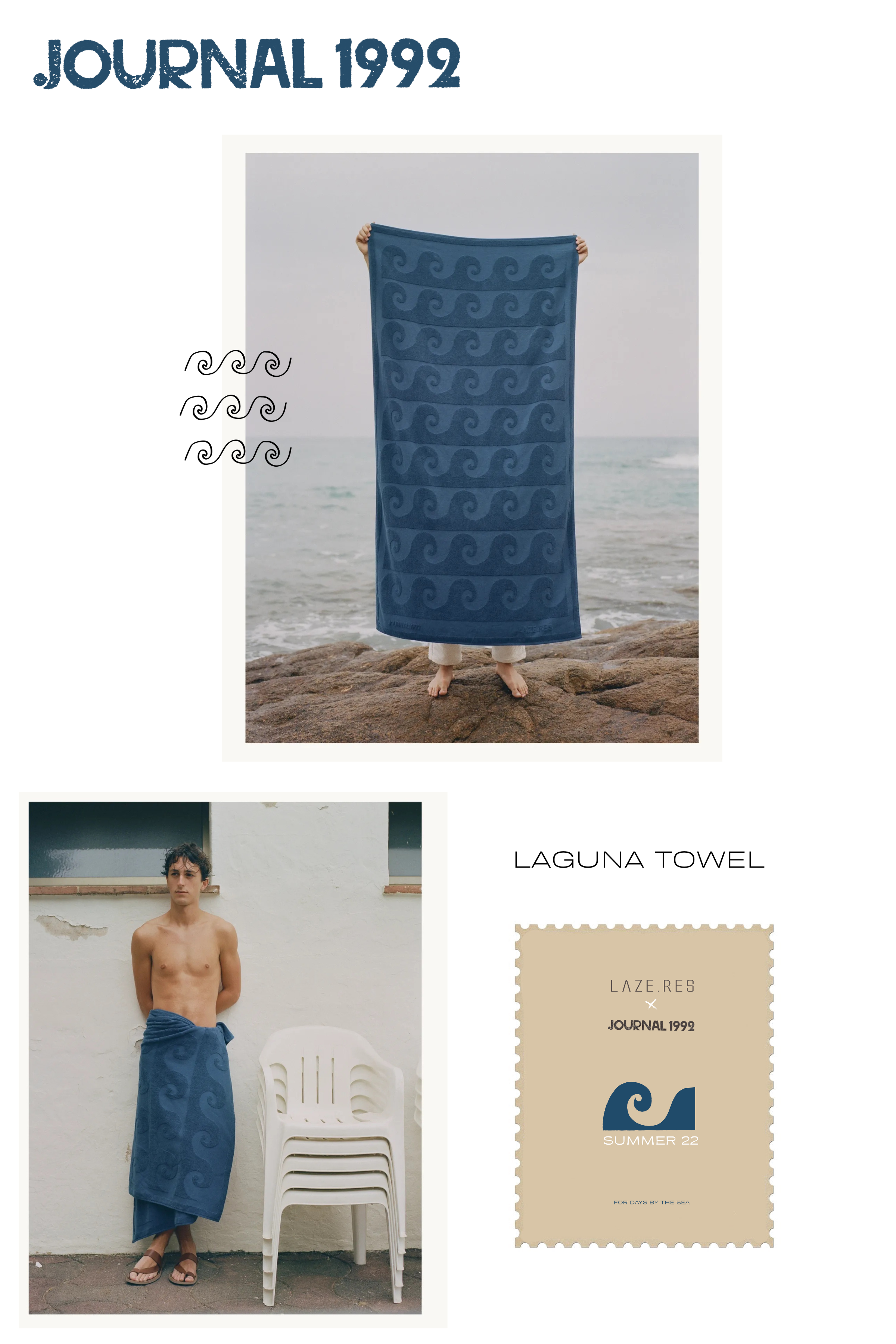 JOURNAL 1992 LAZE RES TOWELLING BEACH TOWEL LUXURY 
