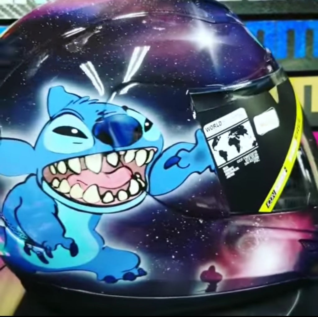 Custom painted Lilo and Stitch Icon helmet
