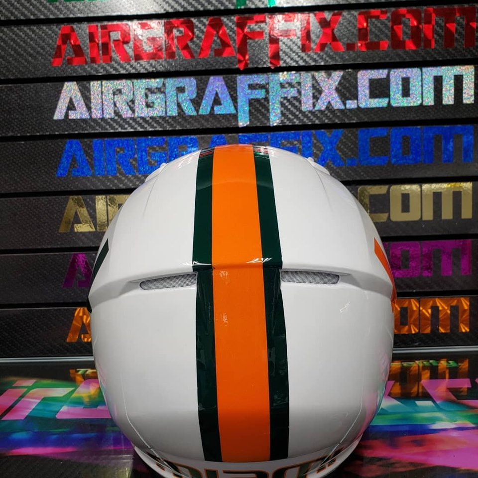 Miami Hurricanes Original Custom Painted Motorcycle Helmet - www