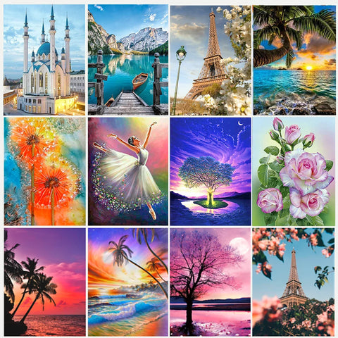 different styles of diamond painting