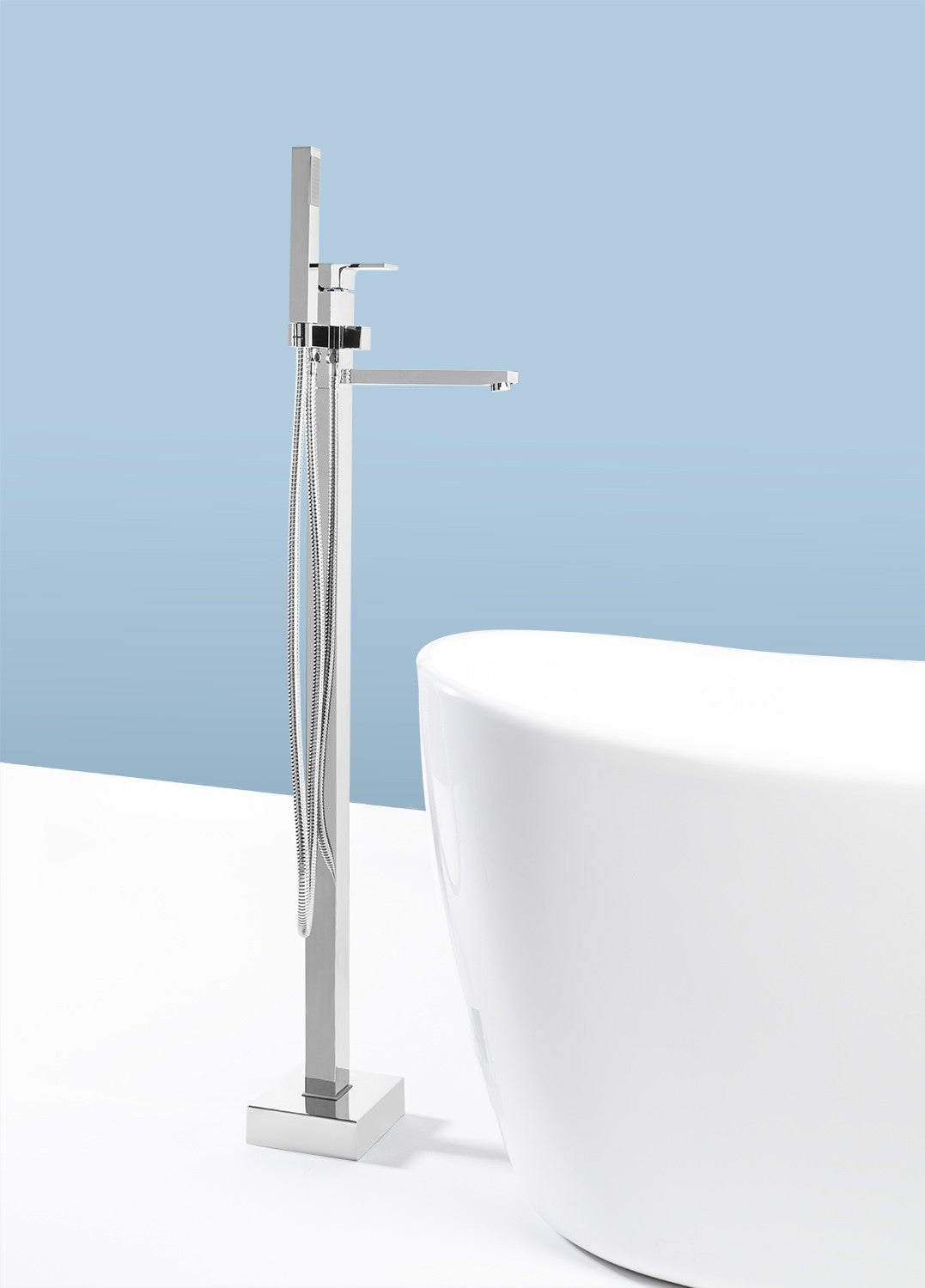 Akdy Freestanding Tub Filler Faucet W Handheld Shower Az 8733