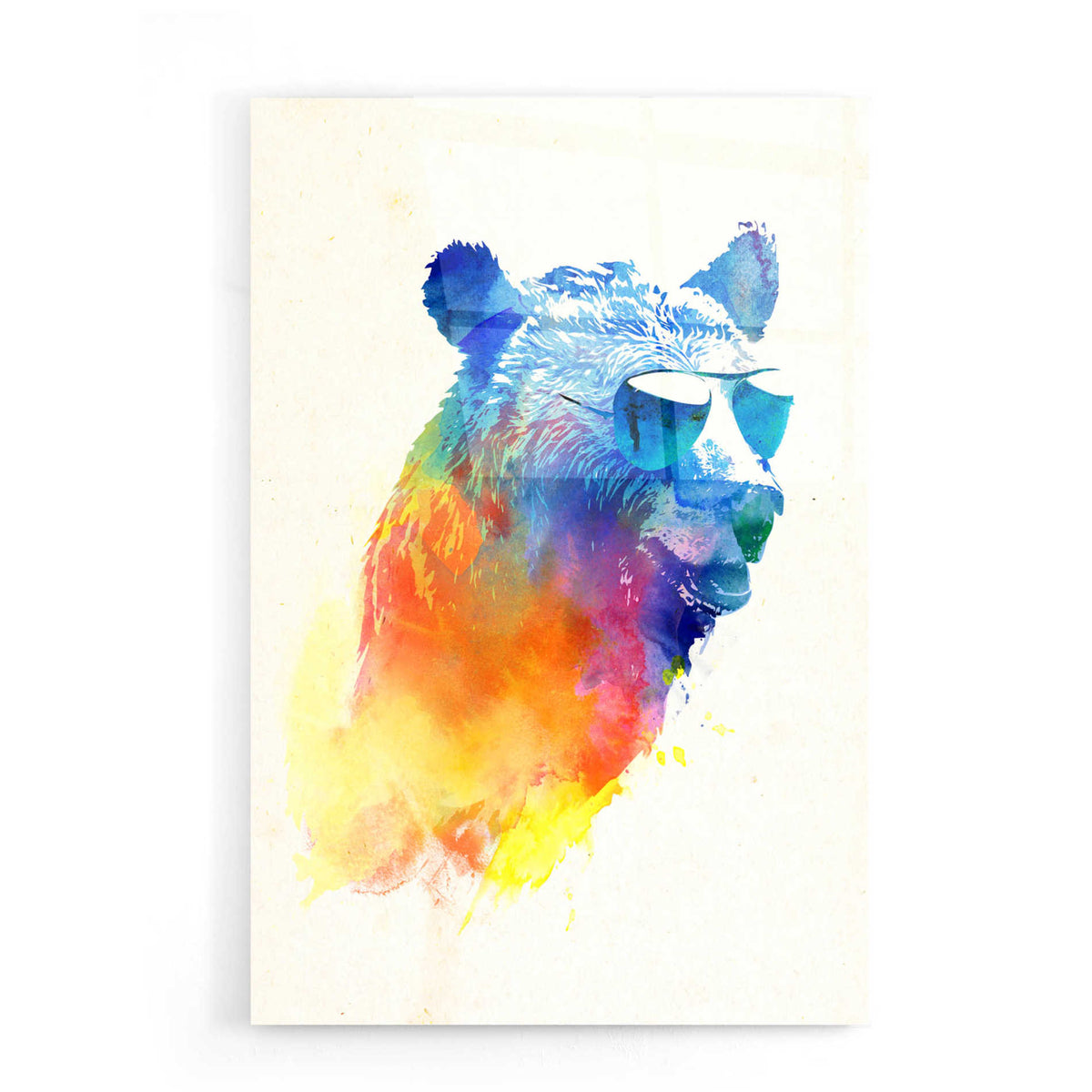 Epic Art &#39;Sunny Bear&#39; by Robert Farkas, Acrylic Glass Wall Art,16x24