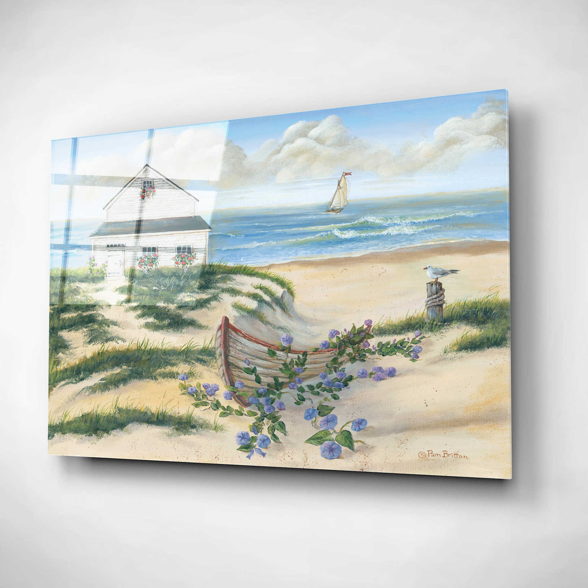 Epic Art 'Beach Cottage II' by Pam Britton, Acrylic Glass Wall Art ...