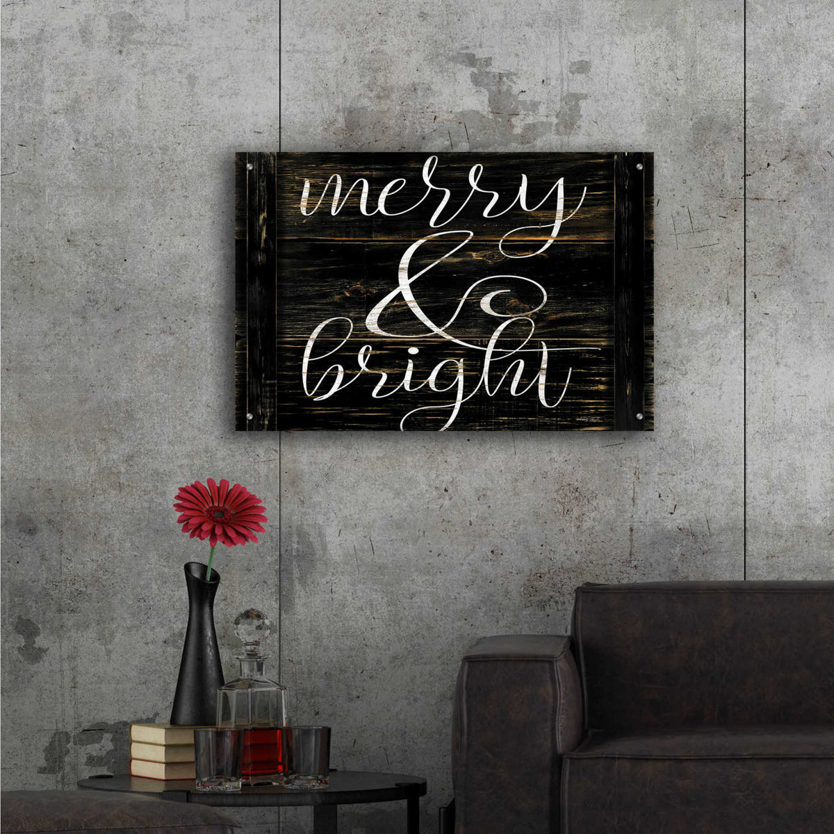 Epic Art &#39;Merry &amp; Bright 2&#39; by Cindy Jacobs, Acrylic Glass Wall Art,36x24