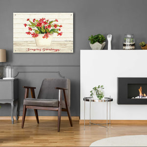 Epic Art 'Christmas Cactus - Season's Greetings' by Cindy Jacobs, Acrylic Glass Wall Art,36x24