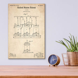 Epic Art 'Brewing Beer and Ale Blueprint Patent Parchment,' Acrylic Glass Wall Art,12x16