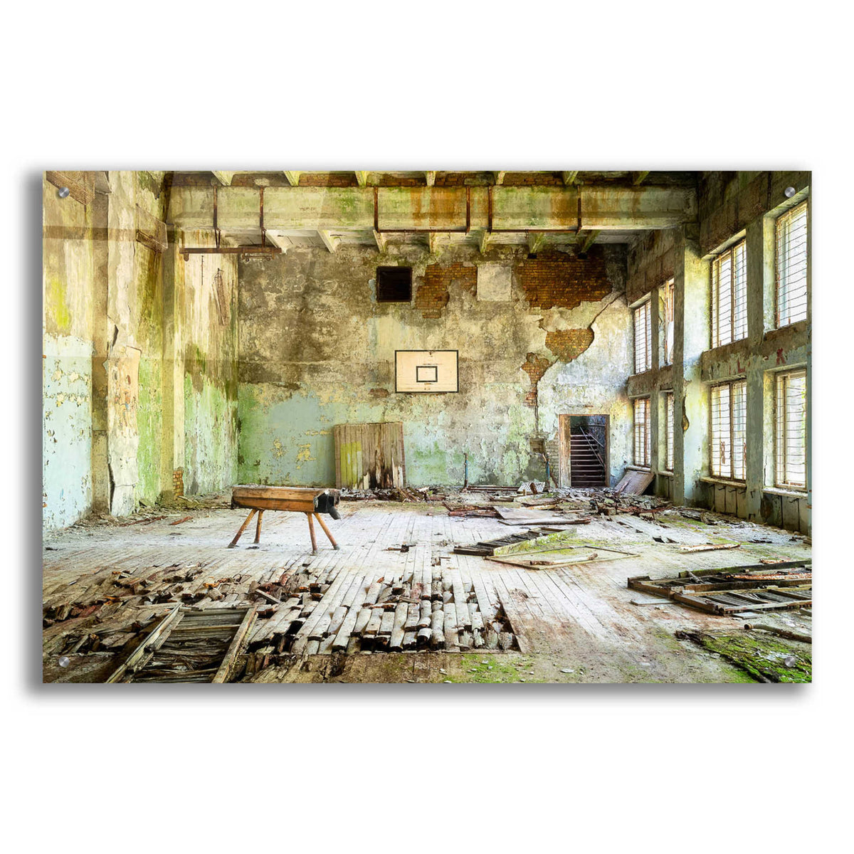 Epic Art &#39;Old Abandoned Gym&#39; by Roman Robroek Acrylic Glass Wall Art,36x24