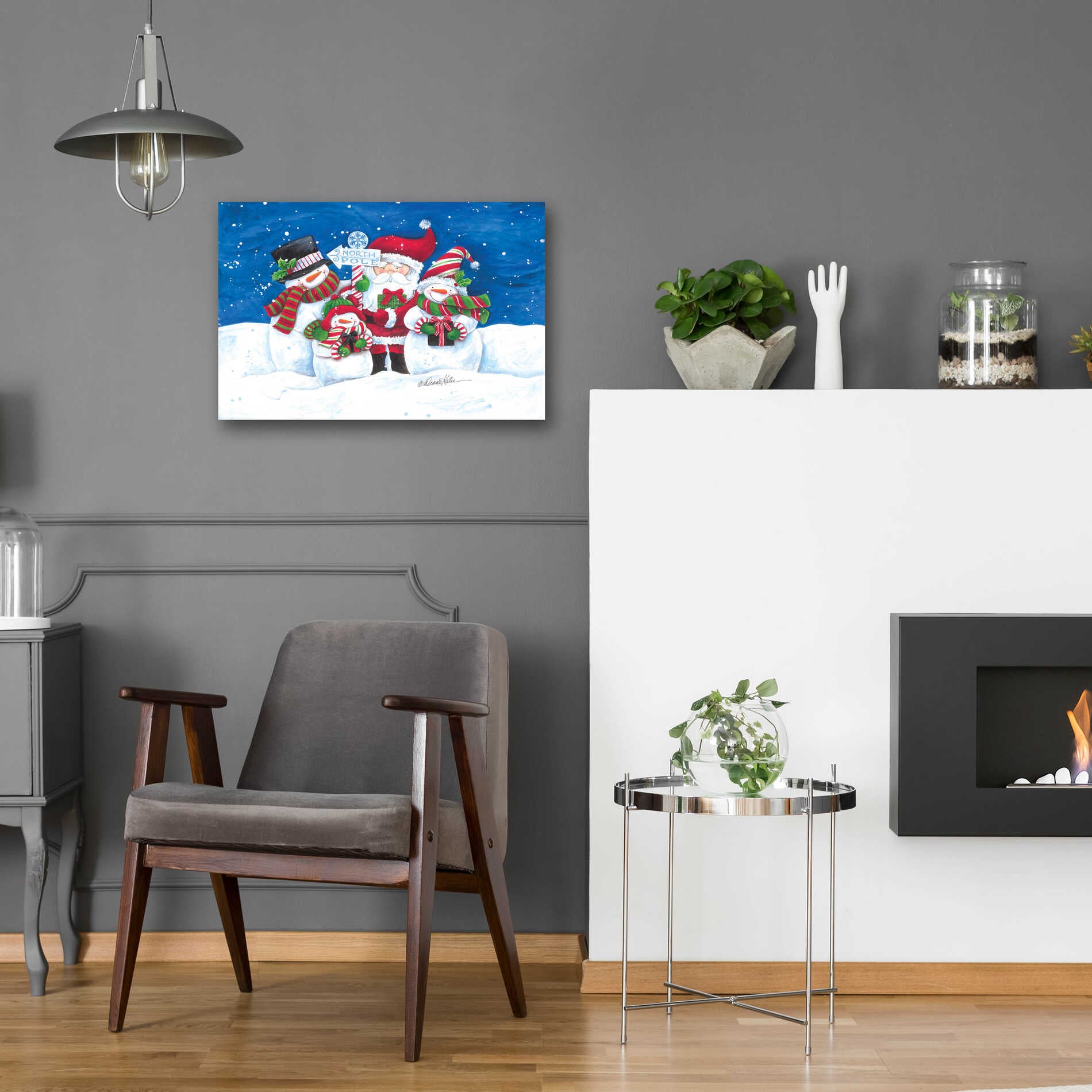 Epic Art 'North Pole Friends' by Diane Kater, Acrylic Glass Wall Art ...