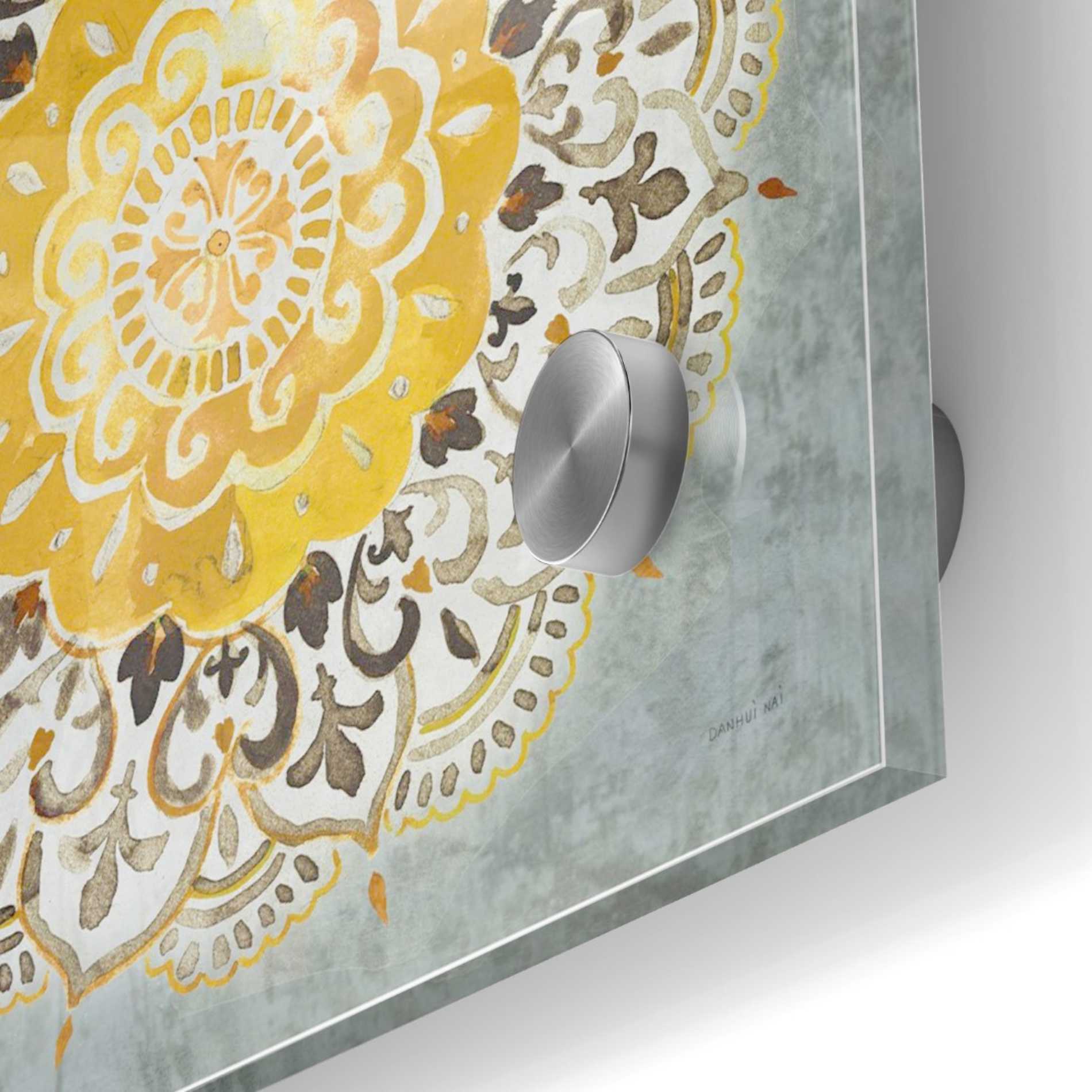 Download Epic Art Mandala Delight Iv Yellow Grey By Danhui Nai Acrylic Glass Wall Art Epicart Com