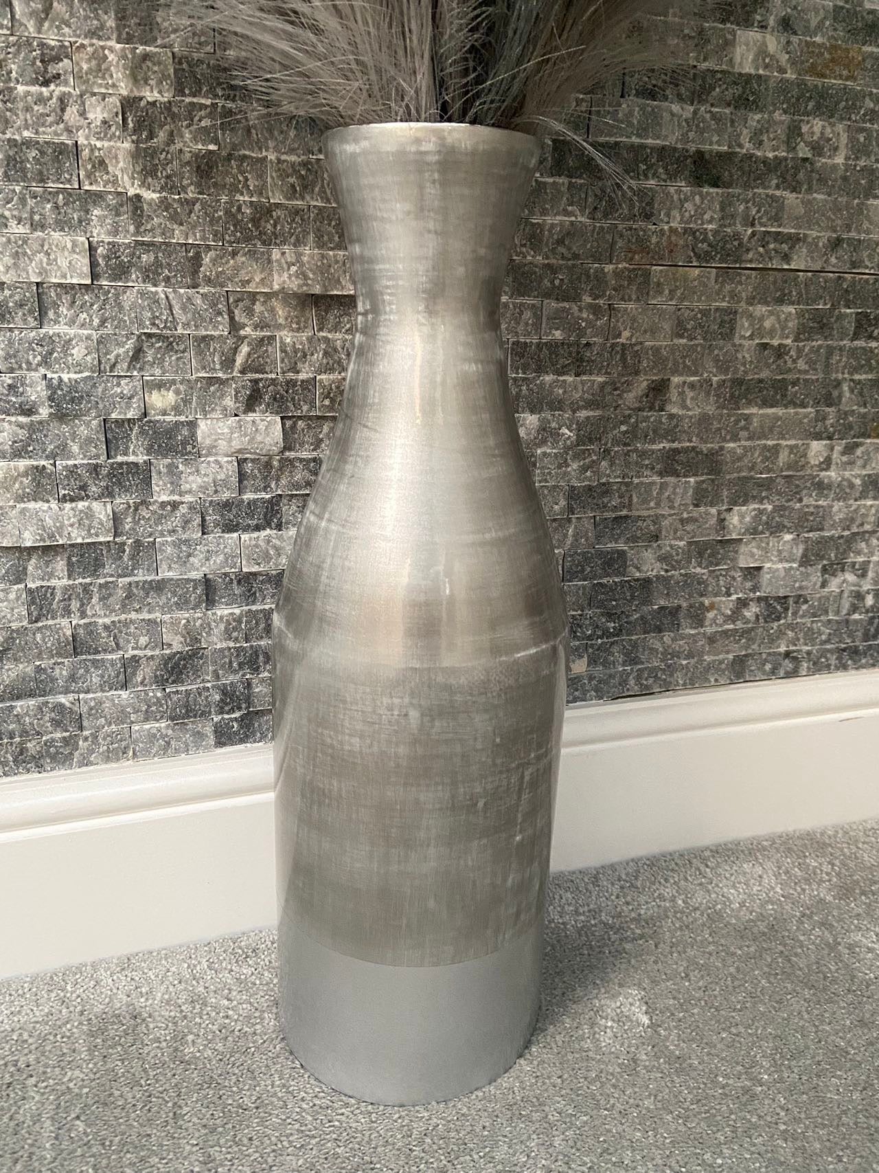 Zilveren en fles bamboe hoge vaas 47cm of tafelvaas – Marissa's Garden & Gift