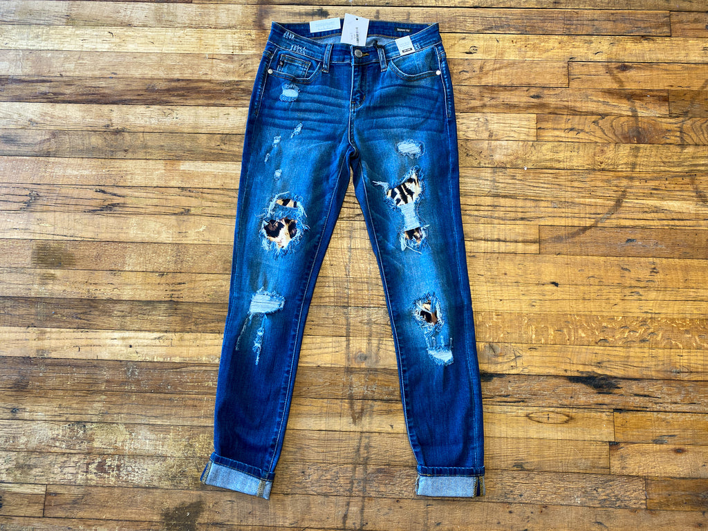 judy blue leopard distressed jeans