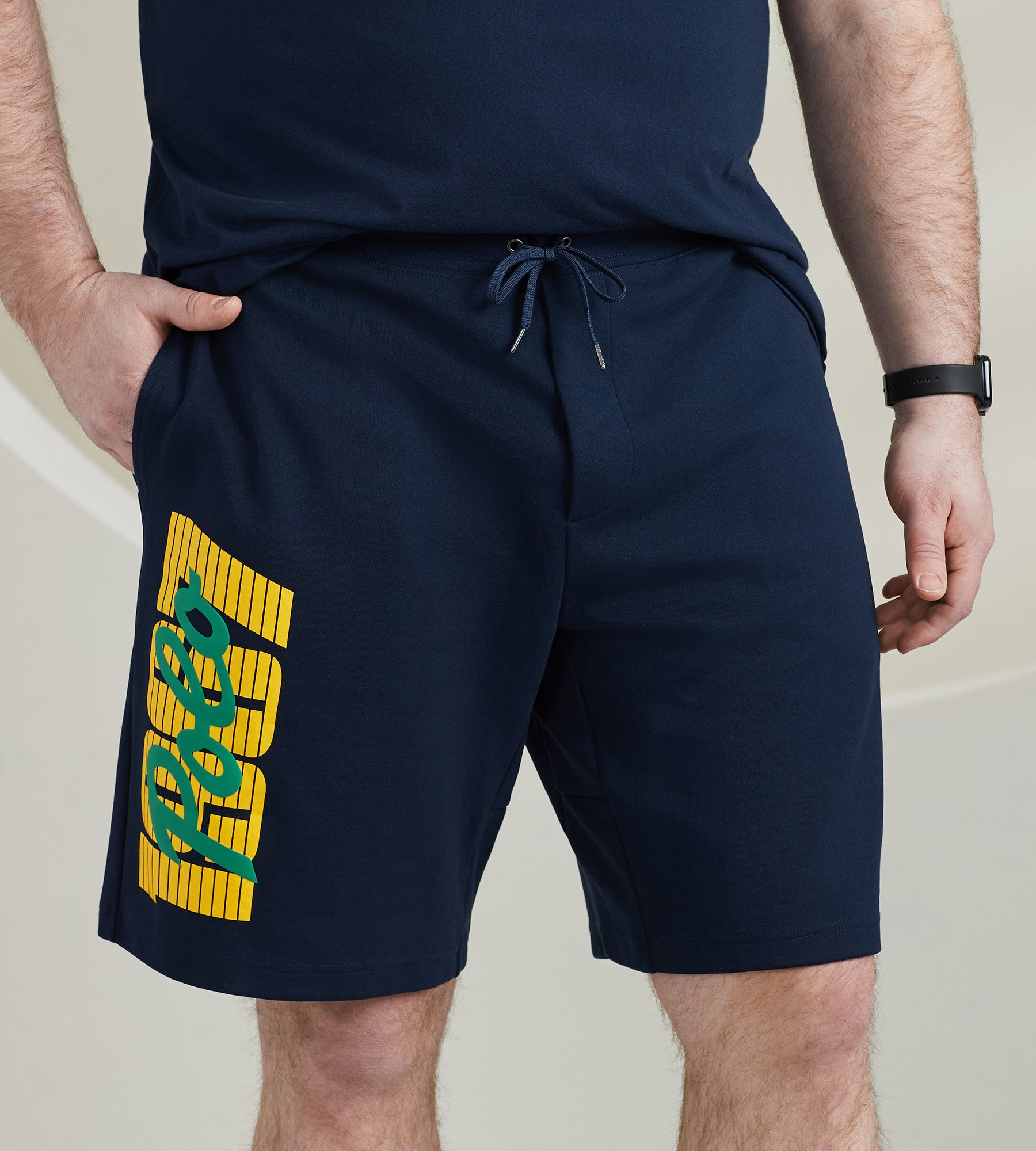 logo double knit shorts