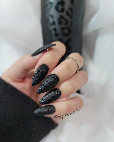 Flat Matte Black Nails Manicure | Revel Nail Dip Powder