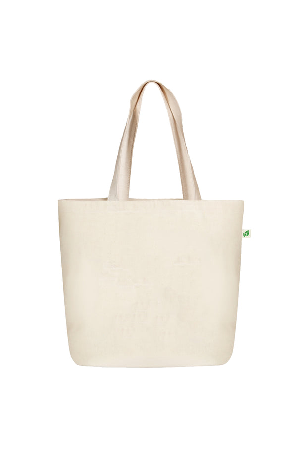 Organic Cotton Tote Bags With Zipper and Inner Pocket - 2 Pack –