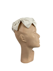 RESERVED Original 1950's White Bow Hat - Fabulous Little Summer Hat