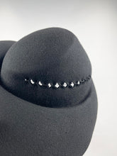 Load image into Gallery viewer, Original 1940s Black Felt Bonnet Hat with Bow Trim and Cut Out Detail
