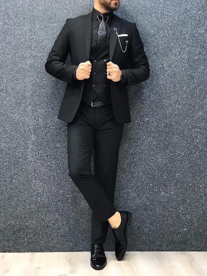 Cornwall George Bernard perzik All black suit | Volledig zwart kostuum heren – Pomandi.com