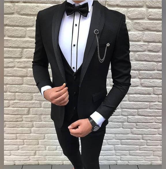 Black wedding suit / Tuxedos black | – Pomandi.com