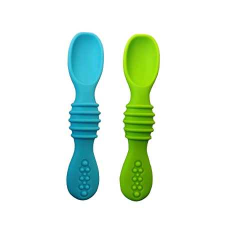 Soft tip Silicone Spoons(Green and Blue) – Chic Buddy