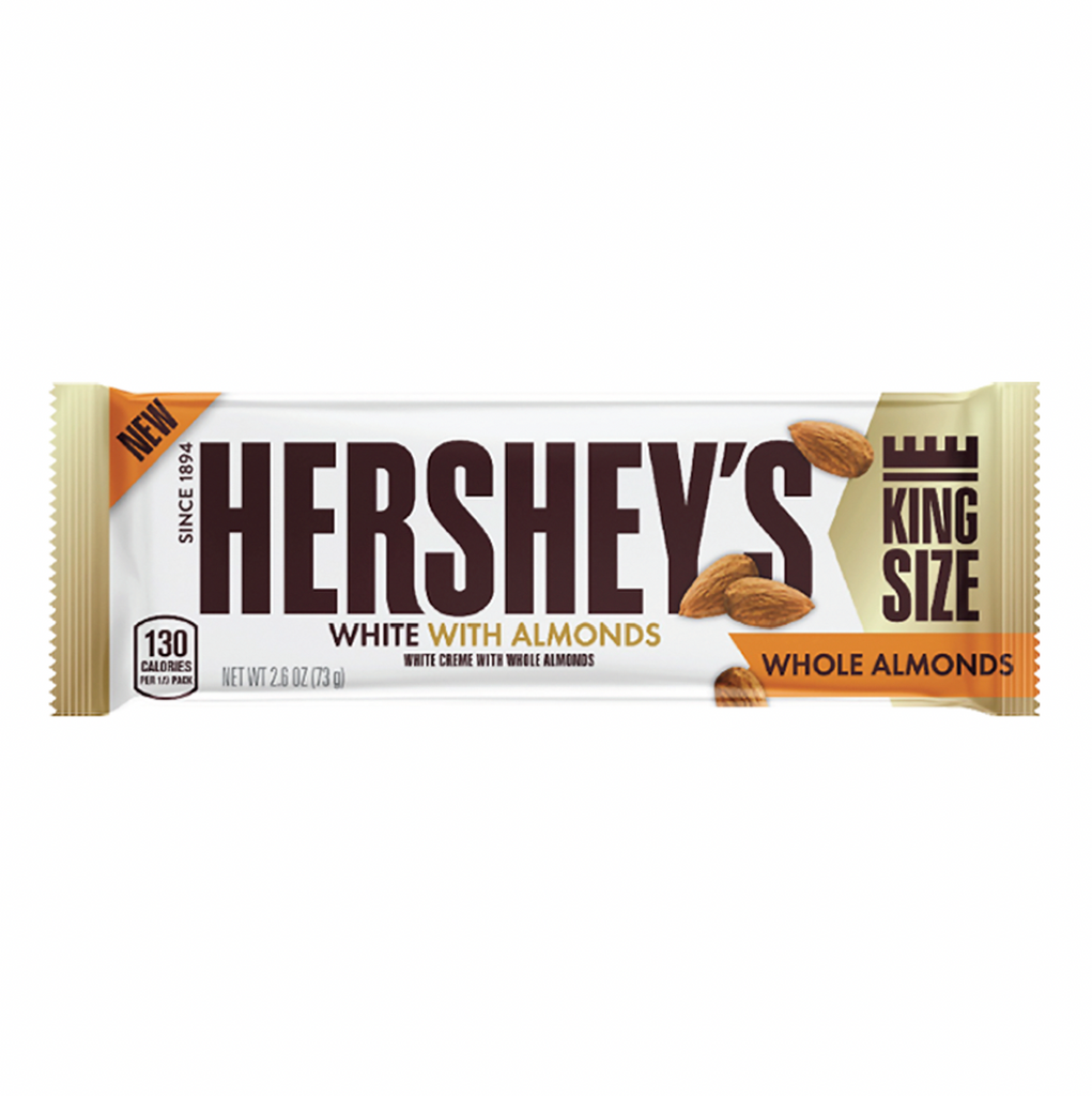 Hershey's White Creme with Whole Almonds King Size 73g - Sugar Box