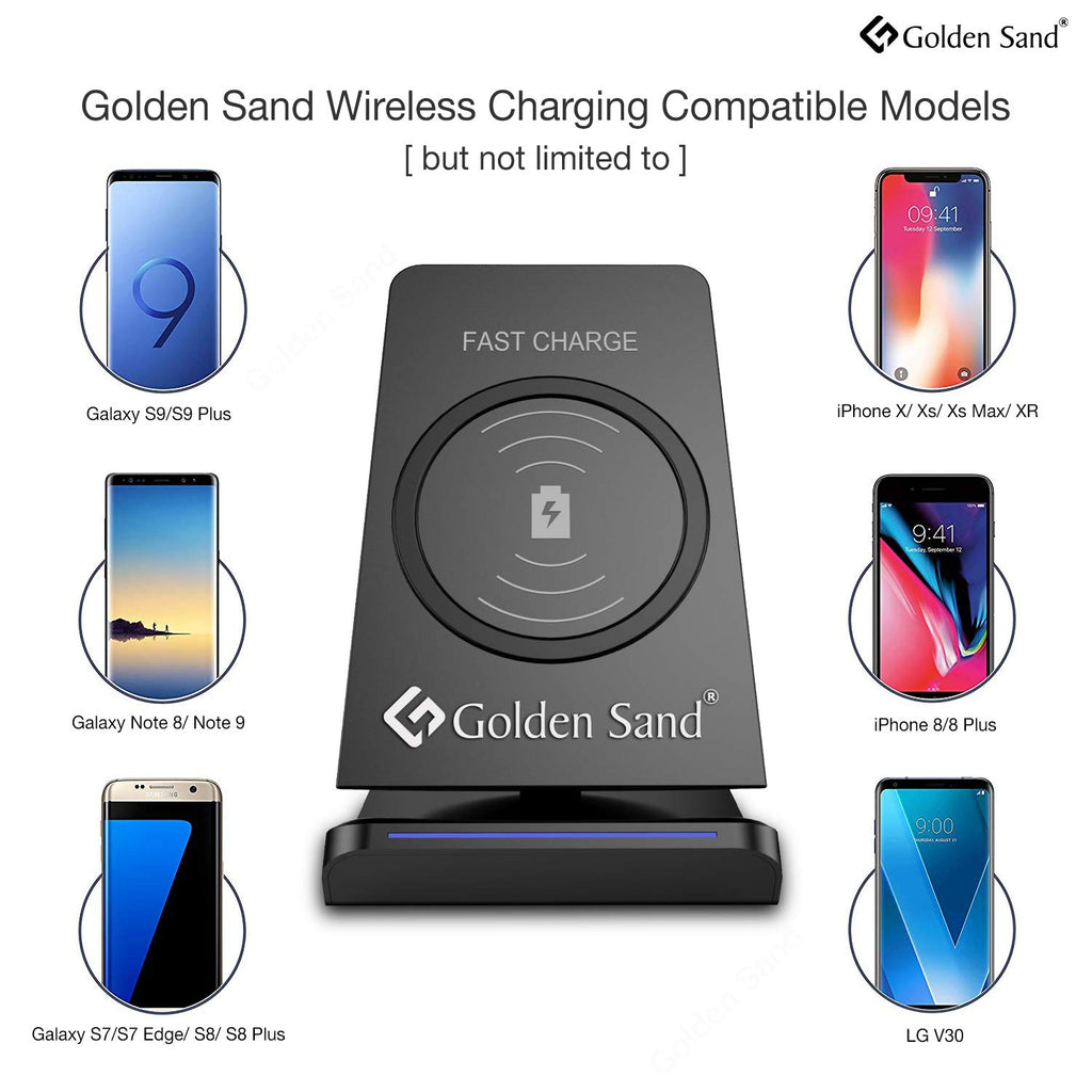 QI Compatible 10W Smart Fast Wireless Charger for iPhone X, XS, XS Max –  Golden Sand