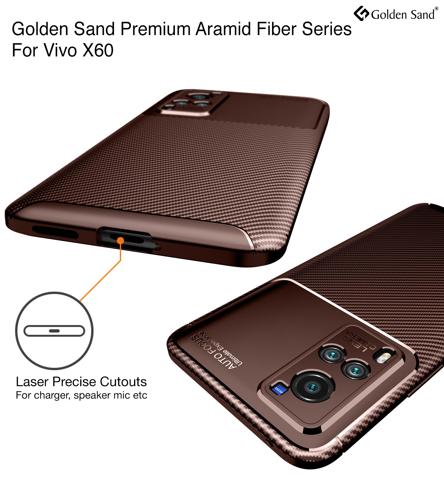 Aramid Fibre Series Shockproof Armor Back Cover For Vivo X60 656 Inc Golden Sand 1725