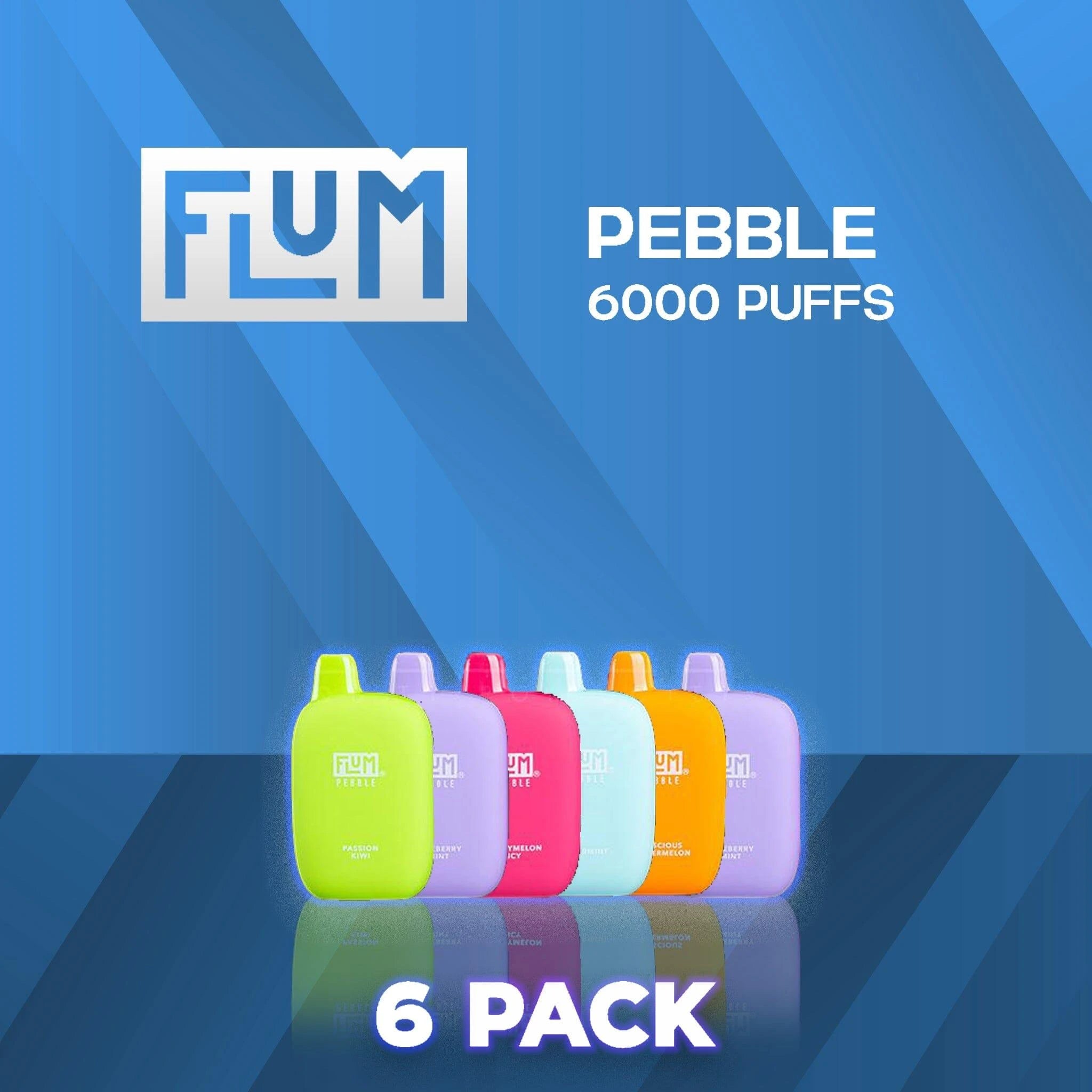 Flum Pebble 6000 Puffs Disposable Vape 6 Pack Woh 3958