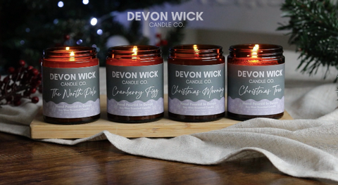 four Christmas scented soy candles