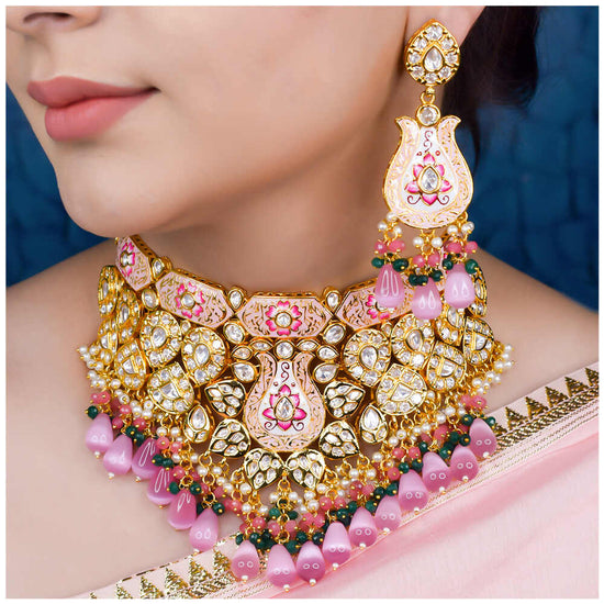 Kundan bridal choker and necklace set – Masayaa