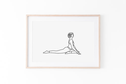 Poster of different yoga poses - Yoga Art Print - Woman doing yoga