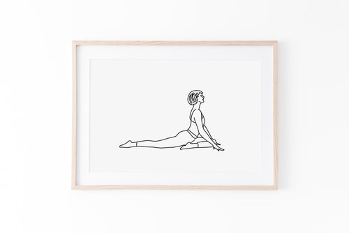 Women in warrior 3 yoga pose hand drawn outline doodle icon. Yoga poses,  balance, fitness and wellness concept. Vector sketch illustration for  print, web, mobile and infographics on white background. - Stock