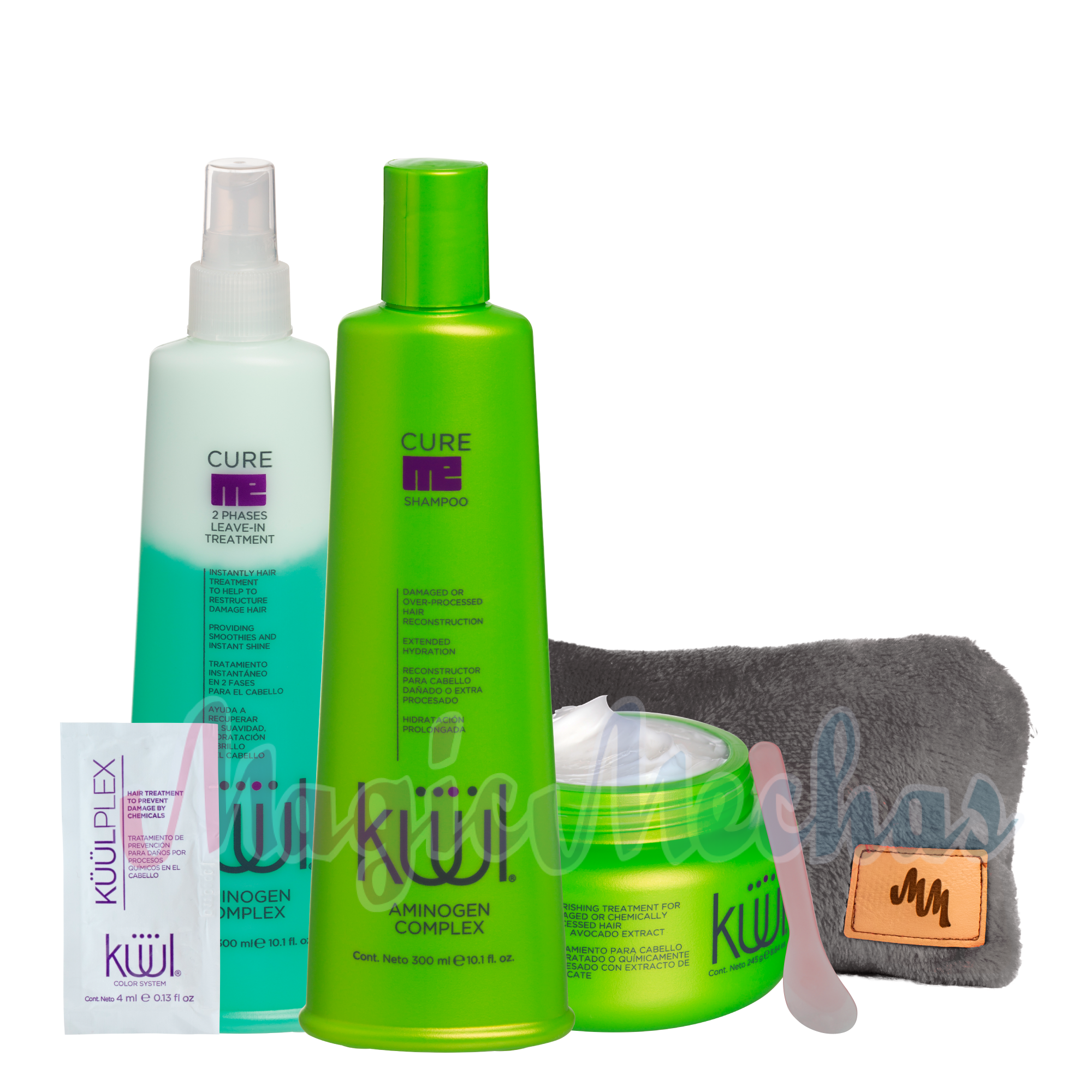 Kit kuul Cure Me Shampoo + Mascarilla + Bifasico + Kuul Plex + Obsequio Kuul