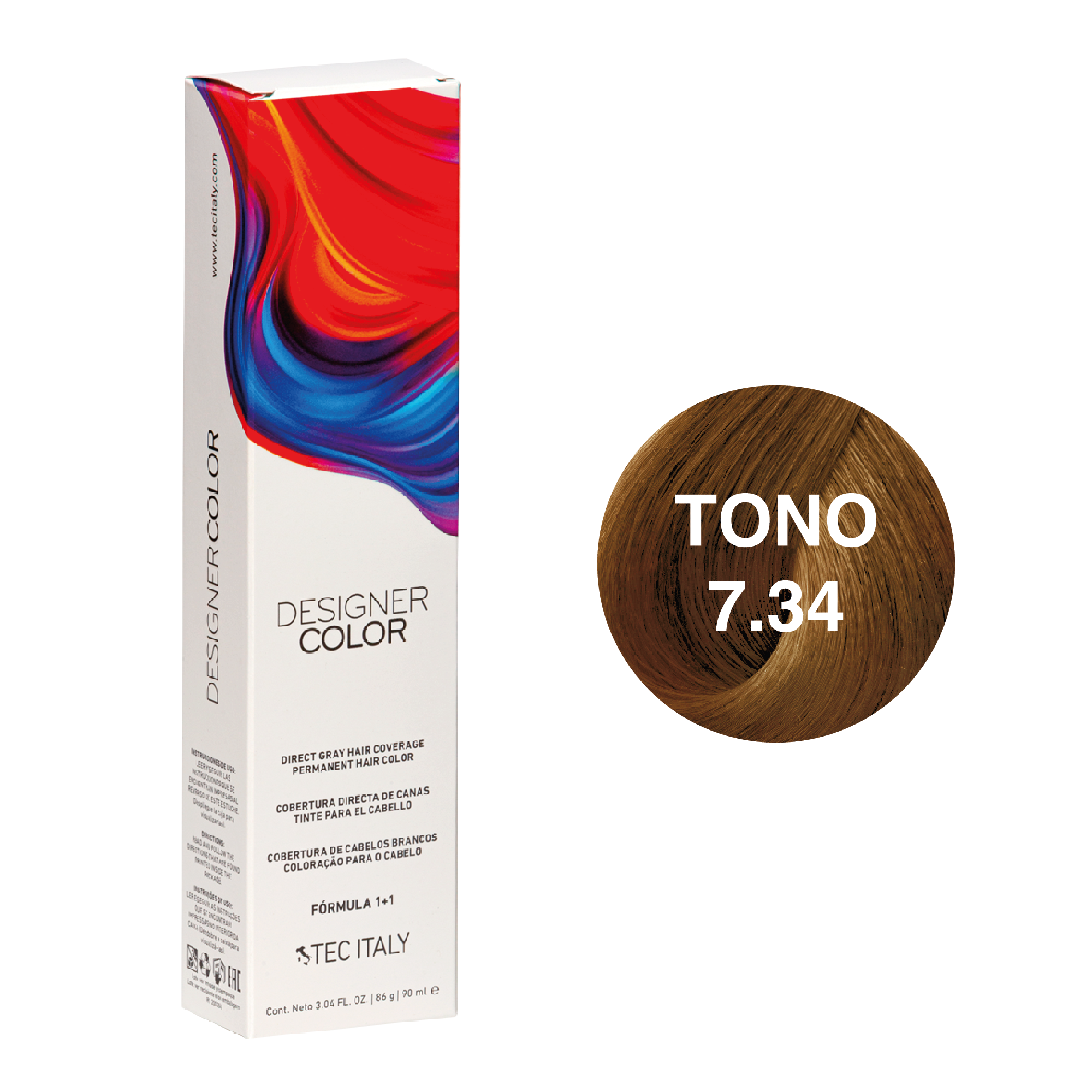 Tec Italy Tinte 7.34 Rubio Dorado Cobrizo de 90ml Tec Italy