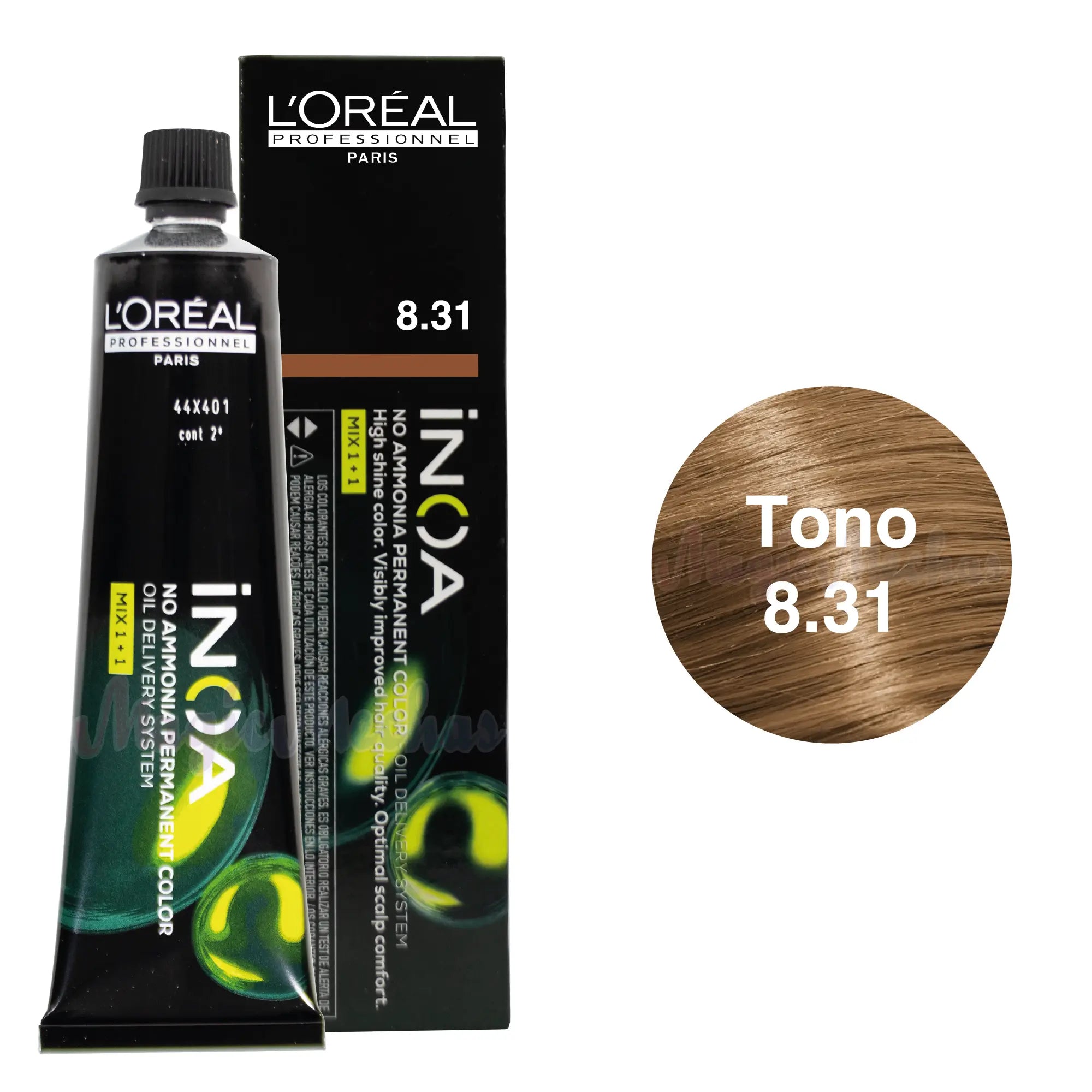 Tinte Inoa Tono 8.31 Rubio Claro Dorado Cenizo 60ml Loreal Profesional