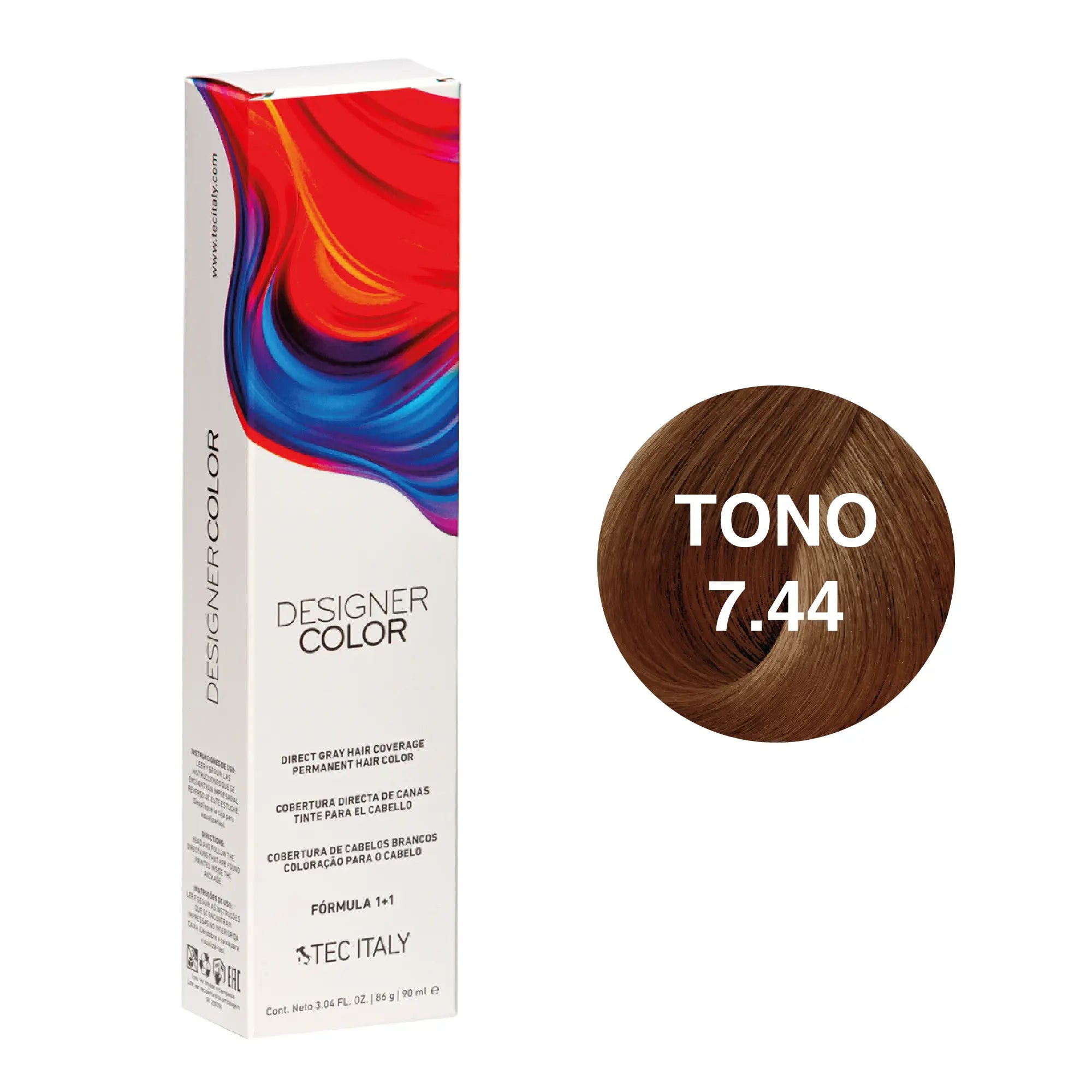 Tinte Tec Italy Designer Color 7.44 Rubio Cobrizo Intenso Tec Italy