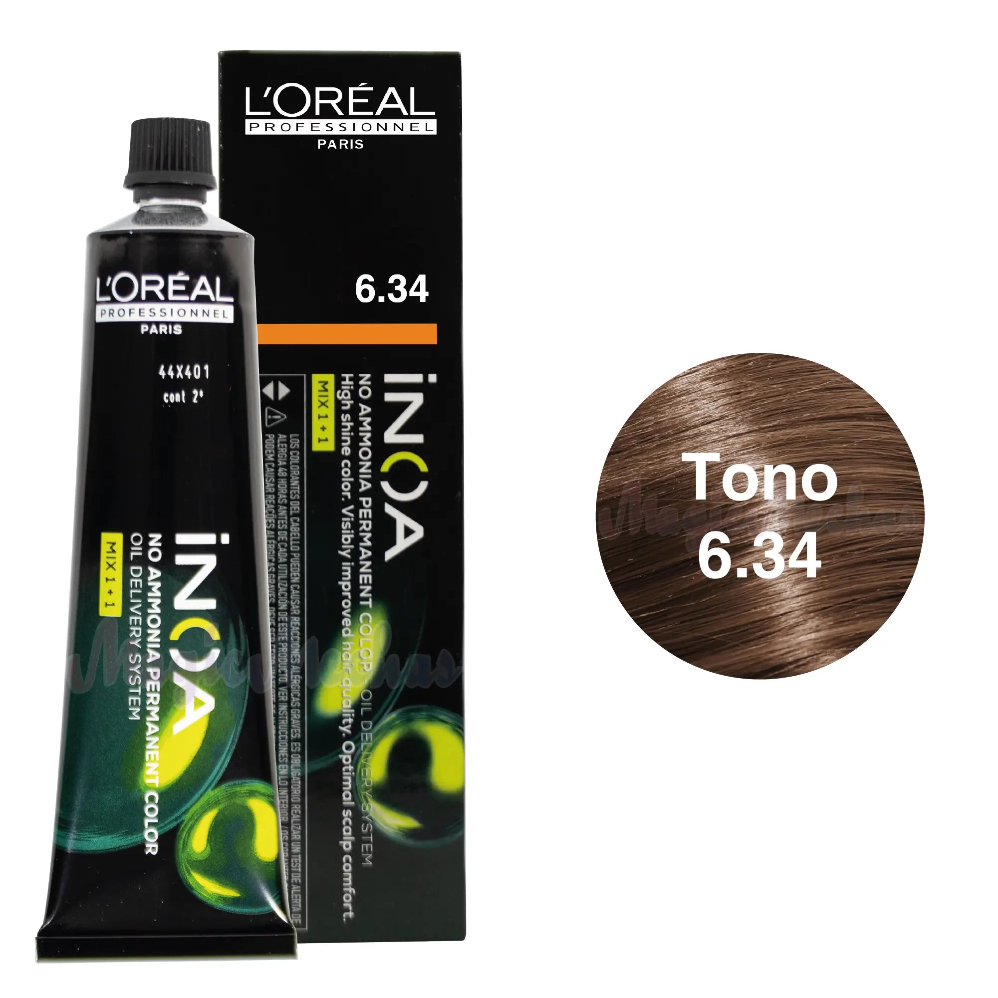 Tinte Inoa Tono 6.34 Rubio Oscuro Dorado Cobrizo 60ml Loreal Profesional