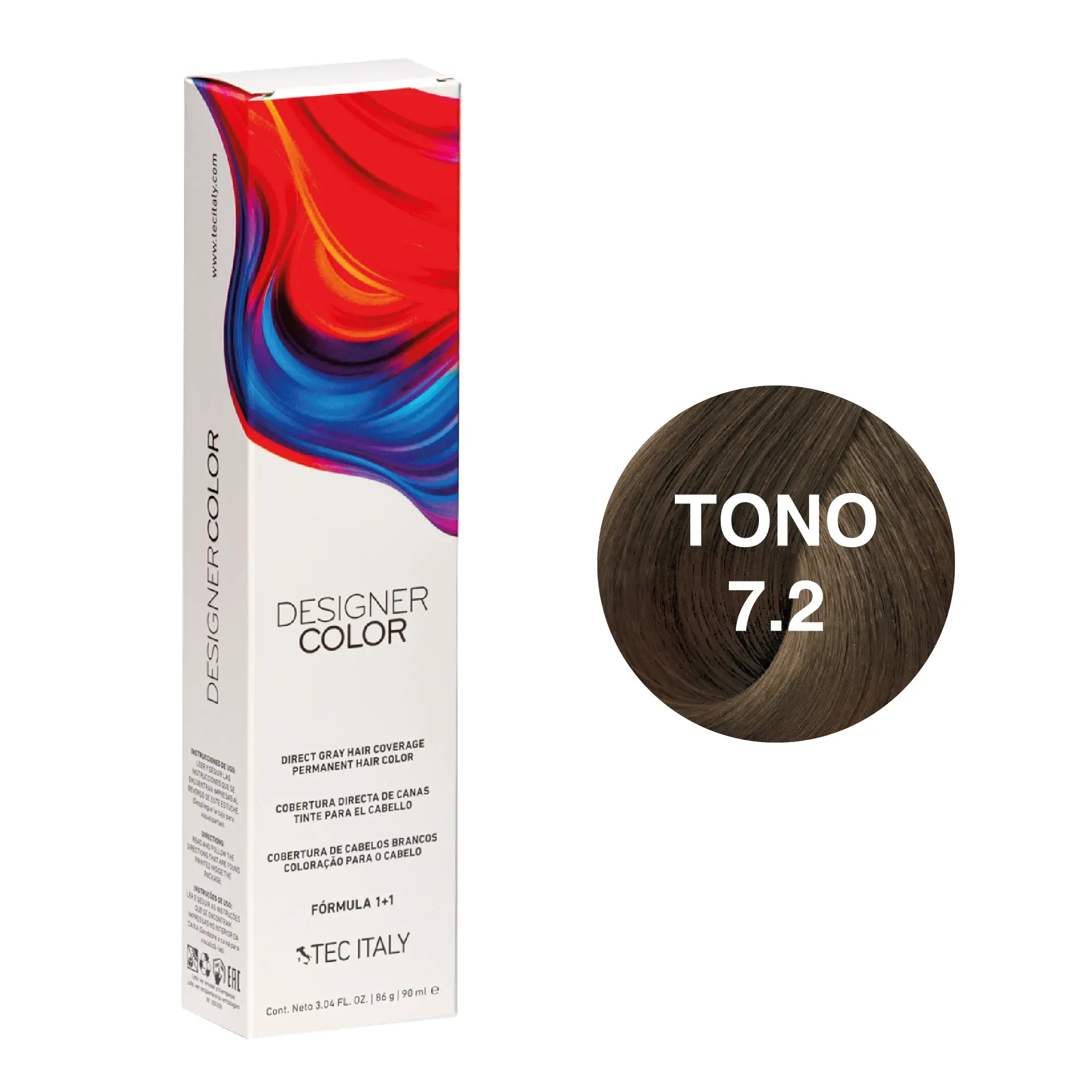 Tinte Tec Italy Designer Color 7.2 Rubio Nacarado Tec Italy