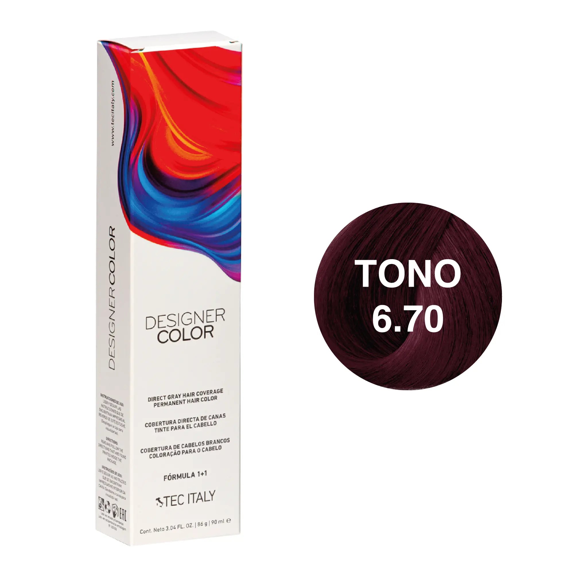 Tinte Tec Italy Designer Color 6.70 Rubio Oscuro Violeta Profundo Tec Italy