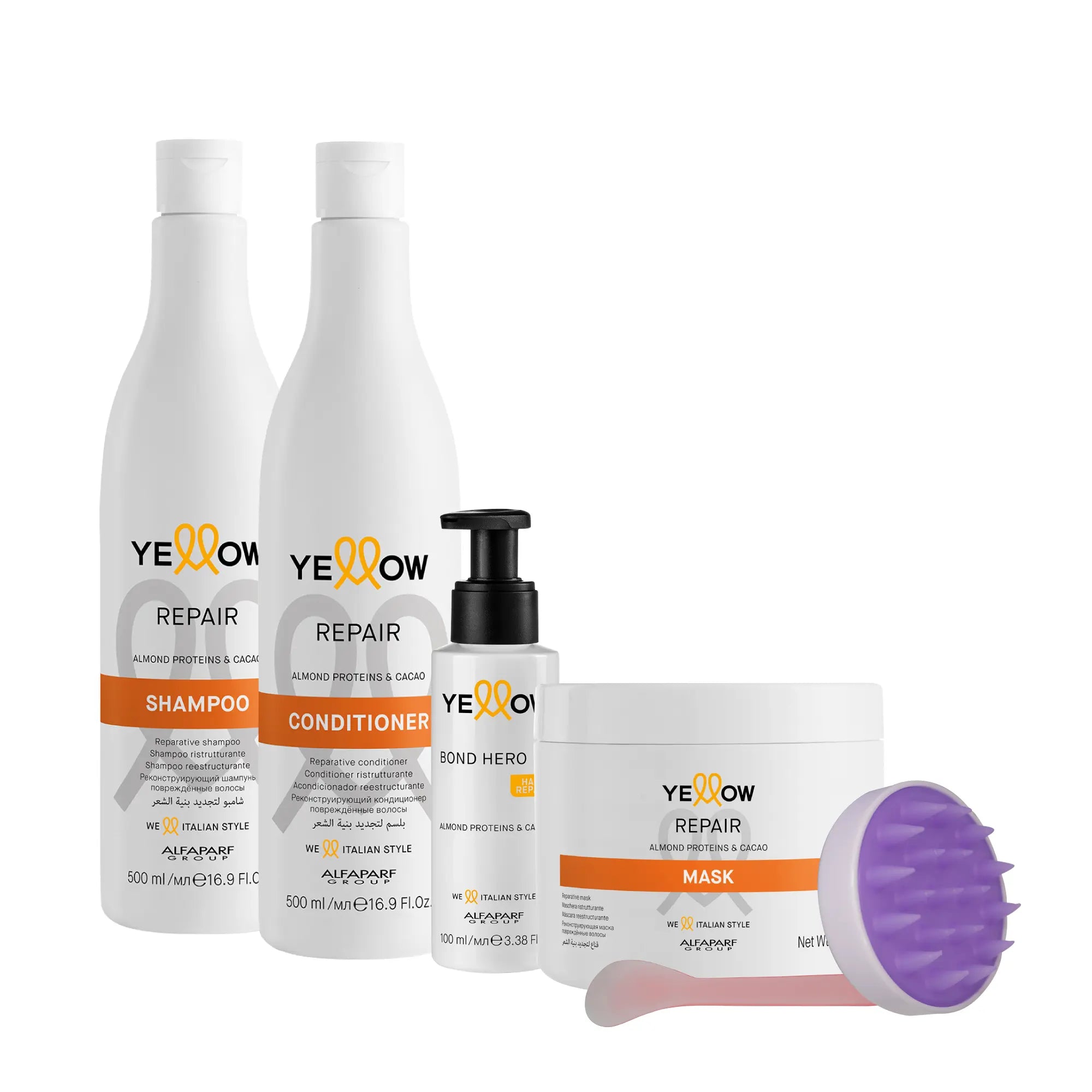 Kit Yellow Repair Shampoo + Acondicionador + Mascarilla + Bond Hero Yellow