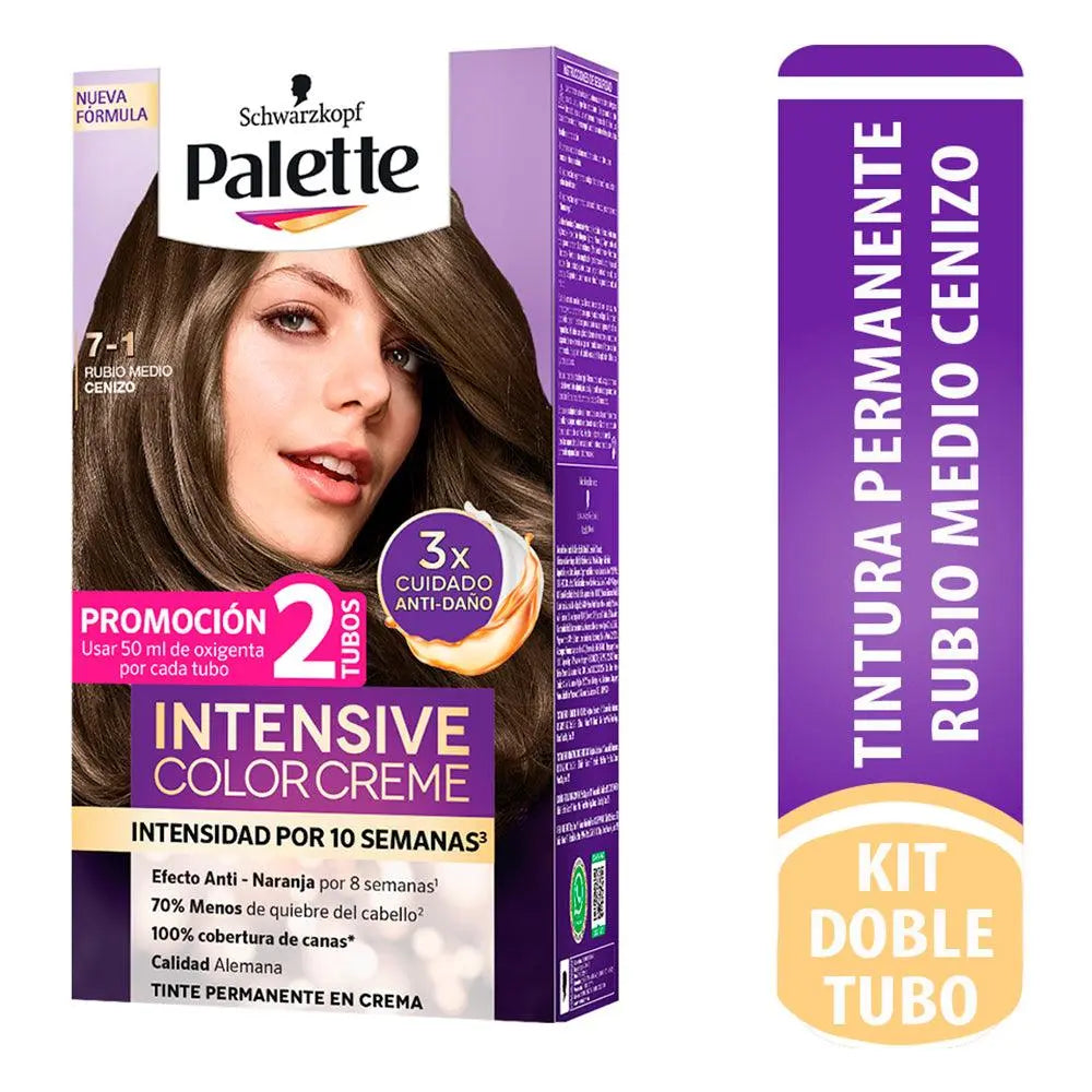 Palette Color Creme Doble Tubo 7-1 Rubio Medio Cenizo - Magic Mechas