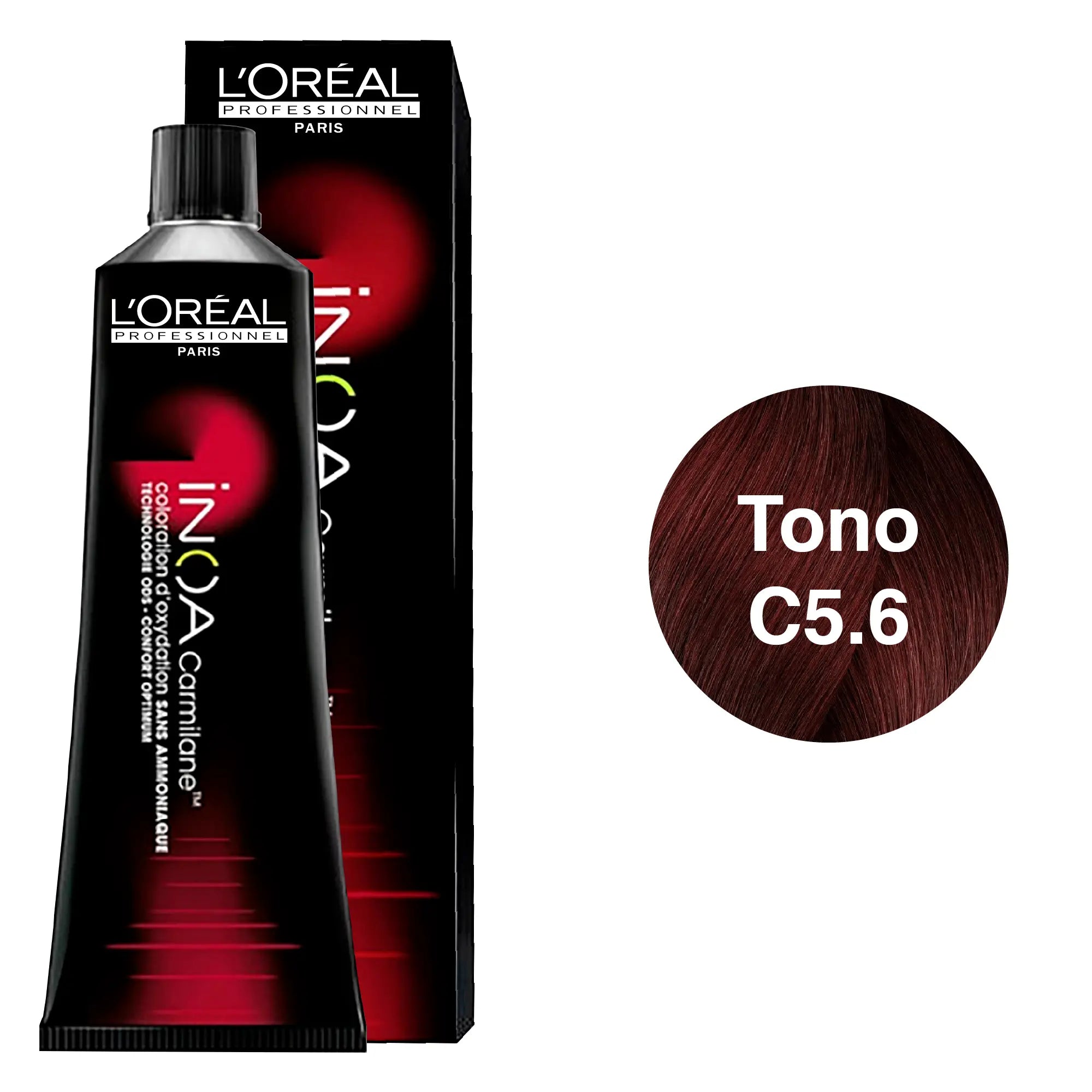 Tinte Inoa Tono C5.6 Castaño Claro Rojo 60ml Loreal Profesional