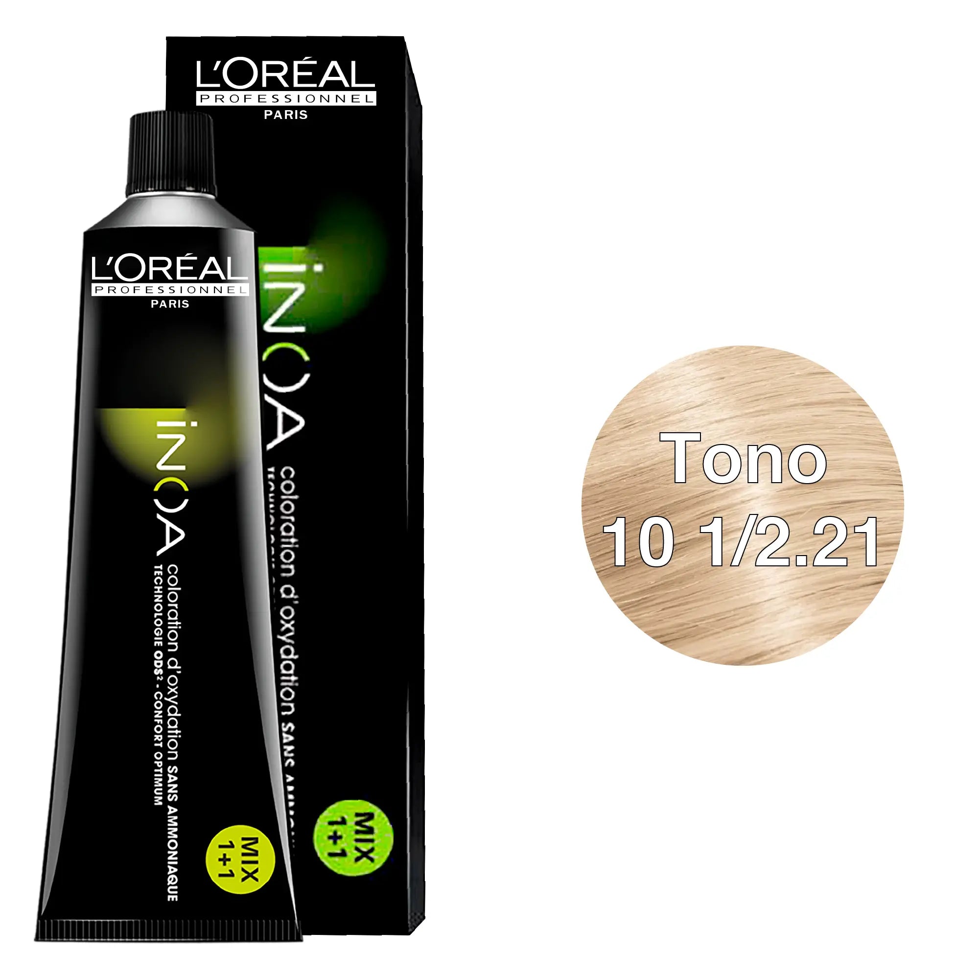 Tinte Inoa Tono 10.1/2,21 Rubio Extra Claro Irisado Ceniza 60ml Loreal Profesional