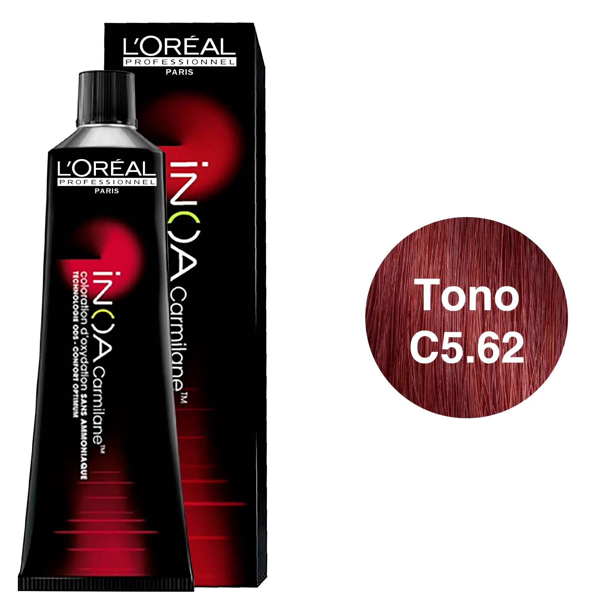 Tinte Inoa Tono C5.62 Castaño Claro Rojizo Irisado 60ml Loreal Profesional