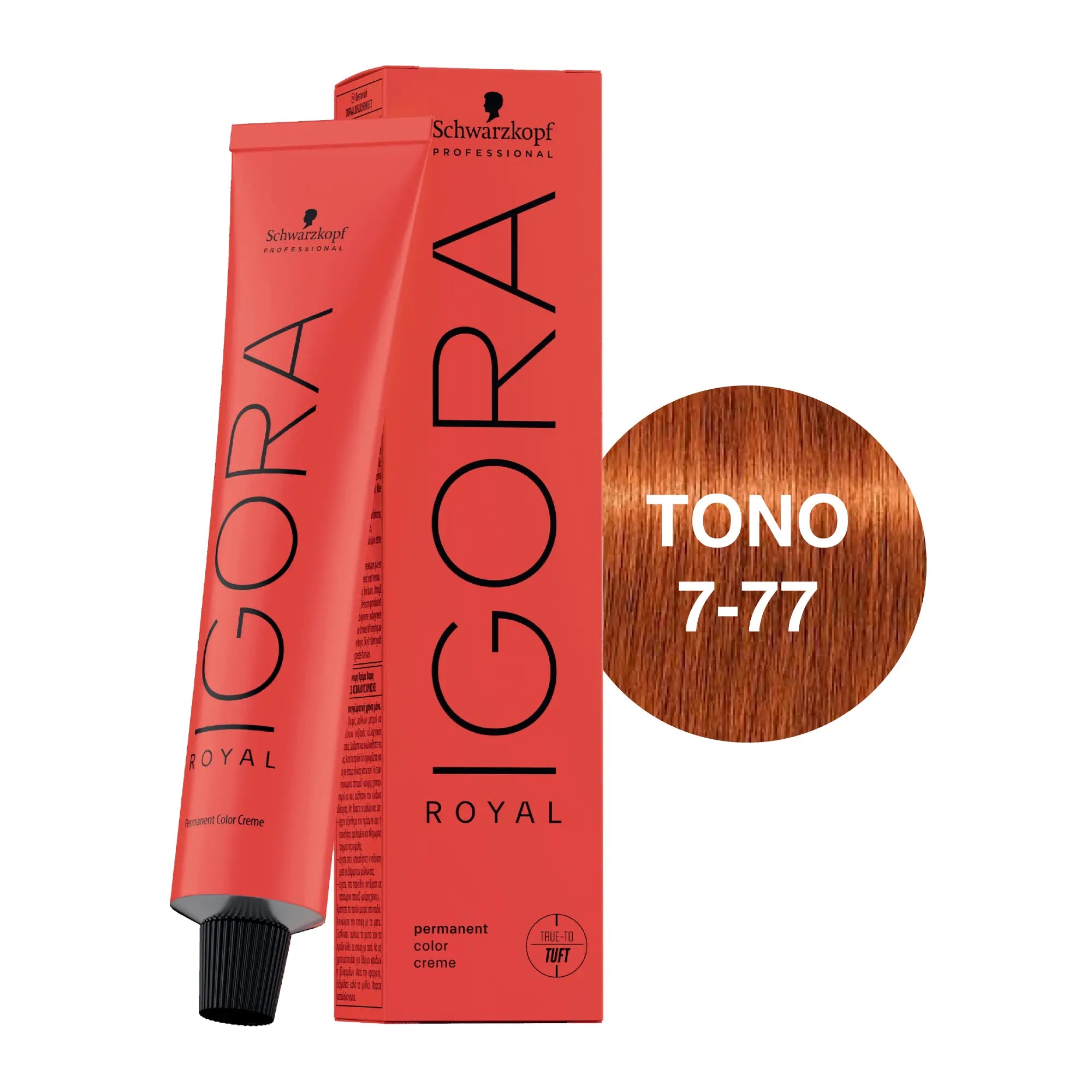 Igora Royal Tono 7-77 Rubio Medio Cobrizo Intenso 60mL Schwarzkopf Professional